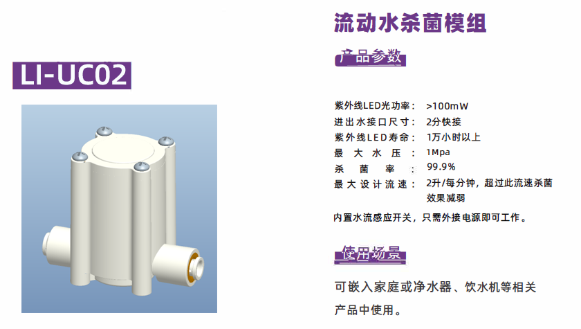 Li-UC02 动态杀菌水模组